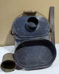 Vintage Coal Miner Lunch Bucket with Wooden Handle