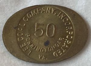 LEE COAL COMPANY 50¢ Mining Scrip Token