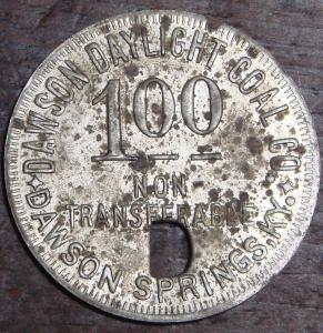 Dawson Daylight Coal Co. $1 Coal Token
