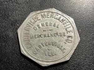 Carterville Merc Co Coal Scrip Trade Token R9