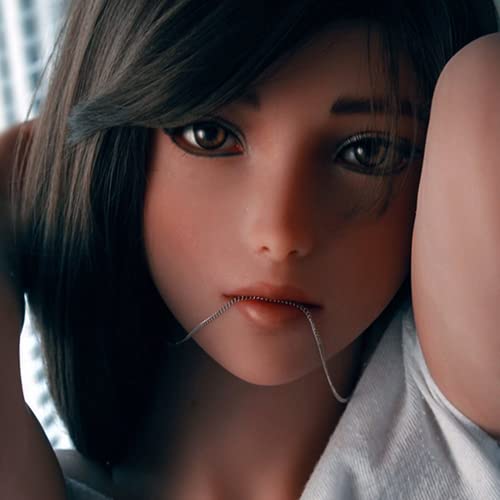 Soft silicone sex doll head with hair and makeup