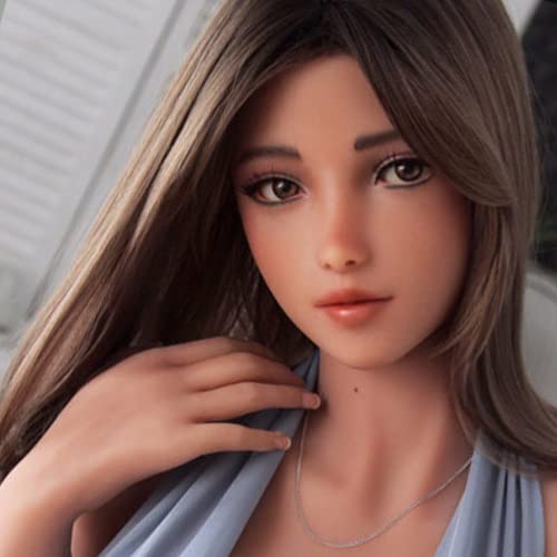 Soft silicone sex doll head with hair and makeup
