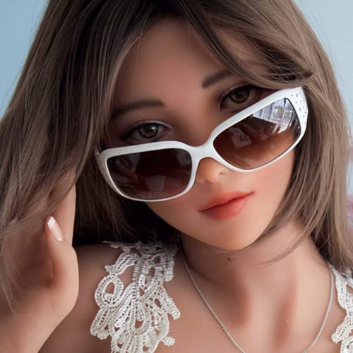 Soft silicone sex doll head with hair and makeup