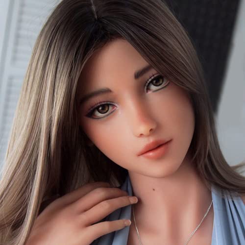 Soft silicone sex doll head with hair and makeup