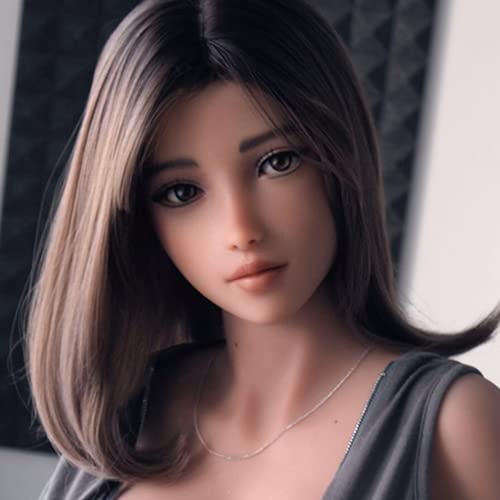 Soft silicone sex doll head with hair and makeup