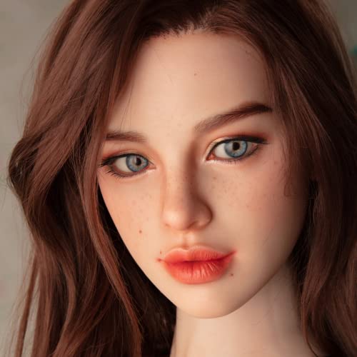 Soft Silicone Female Doll Head with Eyeballs and Wig