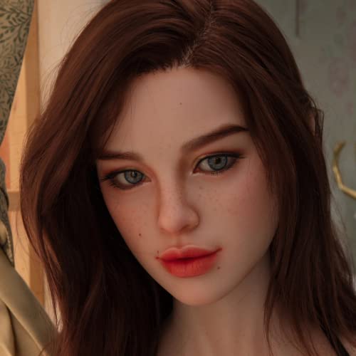 Soft Silicone Female Doll Head with Eyeballs and Wig