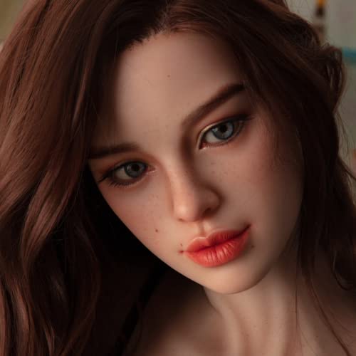 Soft Silicone Female Doll Head with Eyeballs and Wig