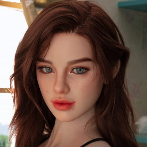 Soft Silicone Female Doll Head with Eyeballs and Wig