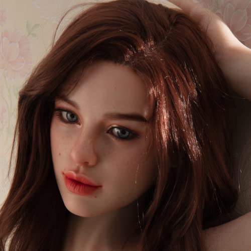 Soft Silicone Female Doll Head with Eyeballs and Wig