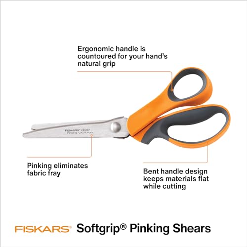 Fiskars SoftGrip 8" Pinking Shears - Orange/Gray