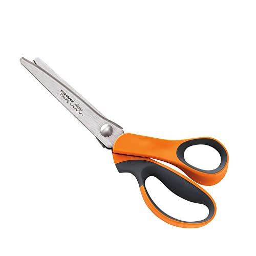 Fiskars Softgrip Pinking Scissors, 8" Orange, 9.5