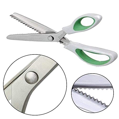 JISTL Green Pinking Shears for Crafts and Sewing