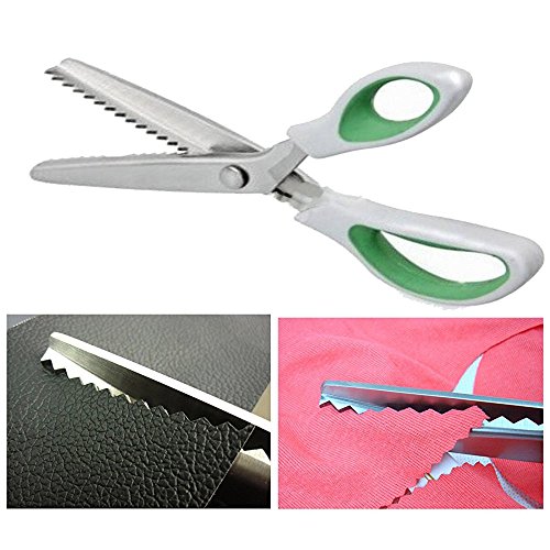 JISTL Green Pinking Shears for Crafts and Sewing