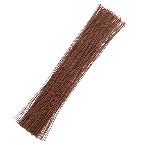 200 Pcs Floral Wire 26 Gauge Crafts Wire Florist Flower Wire Stems Brown Floral Wire for Crafts Bouquet Stem Wreath Making Flower Arrangement Supplies (Brown,14 Inch)