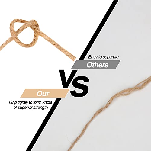984 FT Natural Jute Twine, Twine String, 3ply Thin Ribbon Hemp Twine, Twine for Gardening Plant Gift Wrapping Art Wedding Decoration Packing String Bulk (3 Roll)