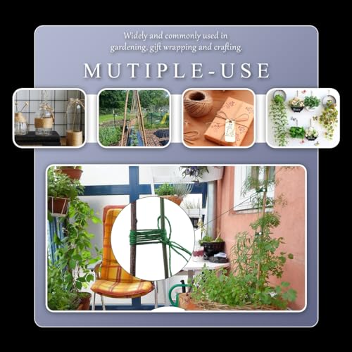 PerkHomy Garden Twine Strong Natural Jute 400 Feet Long Brown Twine for Gardening Tomato Climbing Plant Tie Floristry Crafts Gift Wrapping Packing Decor (Brown 2mm * 400feet)