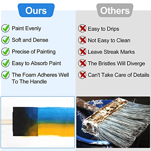 Foam Paint Brushes for Painting, Staining, Varnishes, DIY Craft