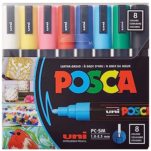 Posca Paint Markers Set - Reversible Tips, Acrylic Pens