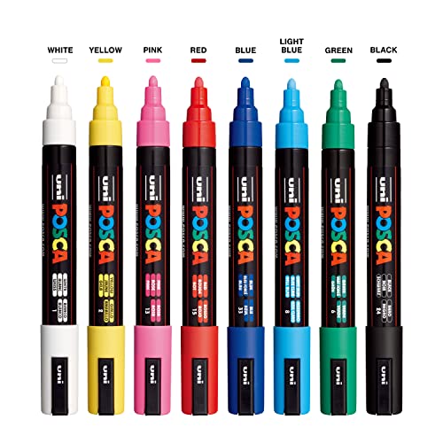 Posca Paint Markers Set - Reversible Tips, Acrylic Pens