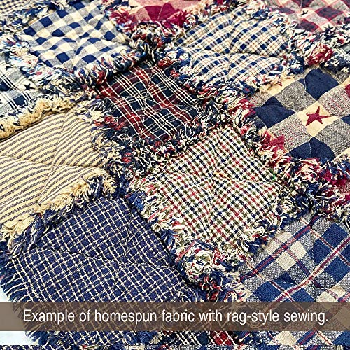 Heritage Navy Blue Thin Stripe Cotton Homespun Fabric by JCS - Sold by The Yard