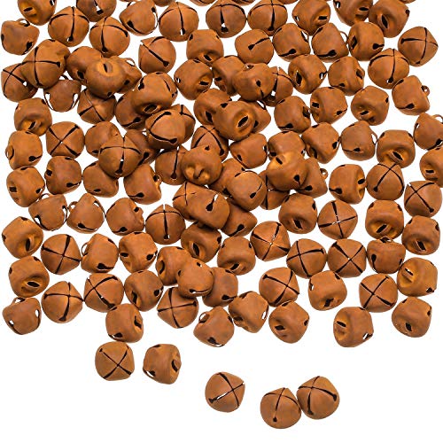 Jingle Bells for Craft, 300 Pieces Bulk DIY Christmas Bells for Decoration, Home Decoration (Rusty, 0.5 Inch)