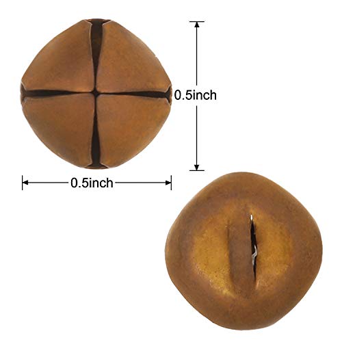 Jingle Bells for Craft, 300 Pieces Bulk DIY Christmas Bells for Decoration, Home Decoration (Rusty, 0.5 Inch)