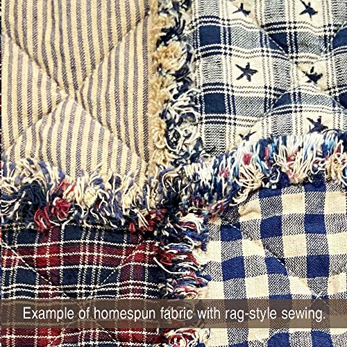 Heritage Navy Blue Thin Stripe Cotton Homespun Fabric by JCS - Sold by The Yard