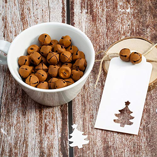 Jingle Bells for Craft, 300 Pieces Bulk DIY Christmas Bells for Decoration, Home Decoration (Rusty, 0.5 Inch)