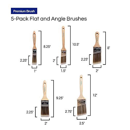 Professional Paint Brush Set - 5 Brushes
