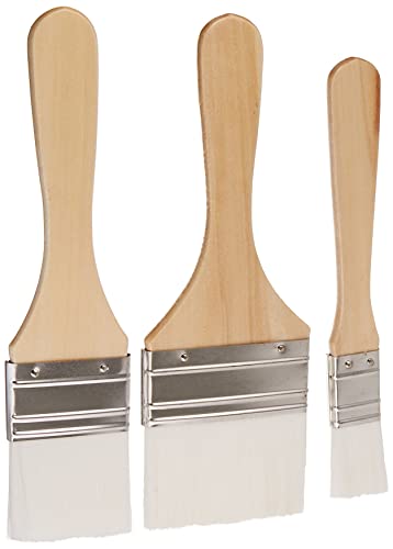 Plaid Nylon Chip Brush Set, White, 3-Piece Collection