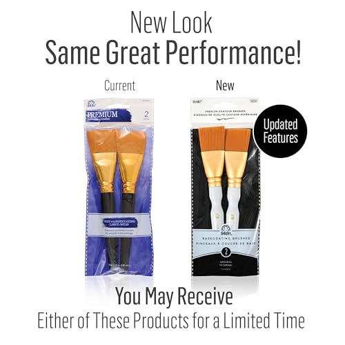 Plaid Flat Brush Set, 2-Piece, Gold Taklon