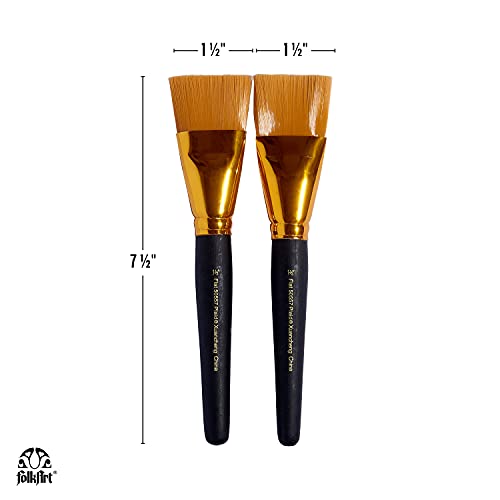 Plaid Flat Brush Set, 2-Piece, Gold Taklon