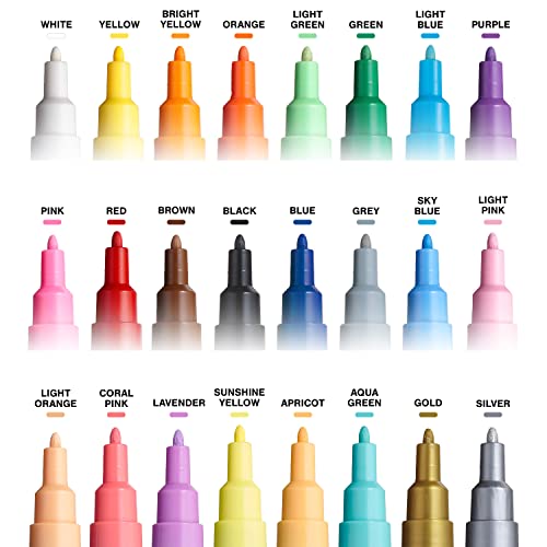 24 Posca Acrylic Paint Pens with Reversible Tips