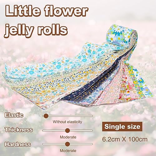 Assorted Jelly Roll Fabric Strips for Quilting, 36-strip Bundle