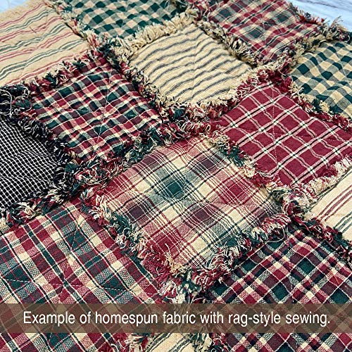 40 Rustic Christmas Fabric Squares 6 inch Precut