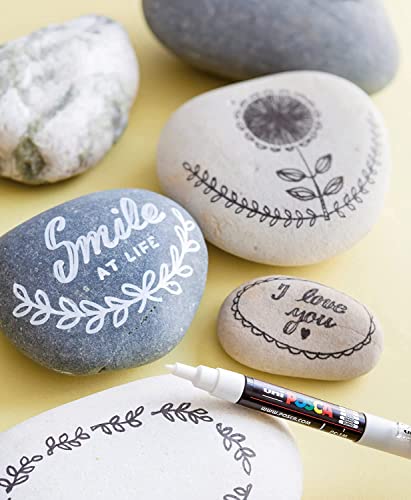 posca 4 Paint Markers, 5M Medium Markers Set of Mono-Colors with Reversible Tips of Acrylic Paint Pens Pens for Art Supplies, Fabric Paint, Fabric Markers, Paint Pen, Art Markers