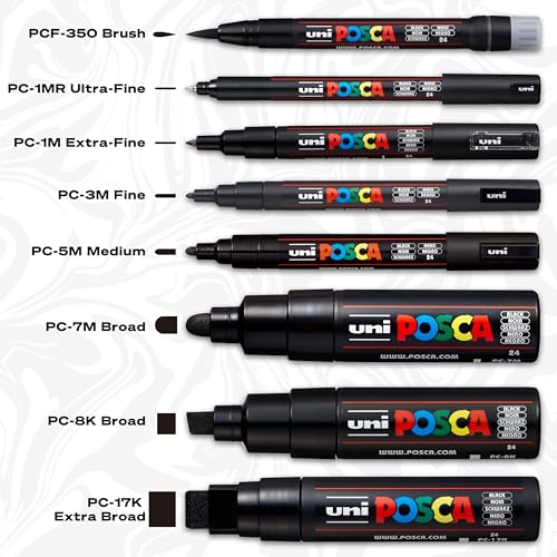 15 Posca Paint Markers with Reversible Fine Tips