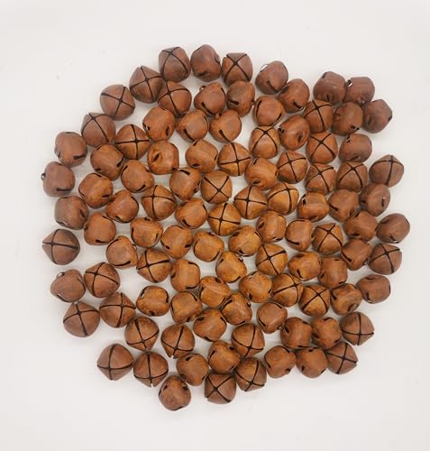 100 PC 20mm Country Primitive Craft Look Rusty Tin Jingle Bells for Christmas, Holiday or Everyday Crafting and Embellishing … (3/4 inch Small)