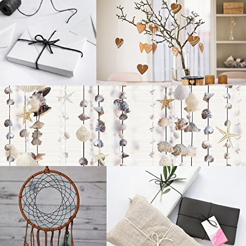 984 Ft Natural Jute Twine, 2mm Thin White Cotton Rope for Crafts, Art, Gardening, Gift Wrapping, Decoration, Packing - 3 Rolls