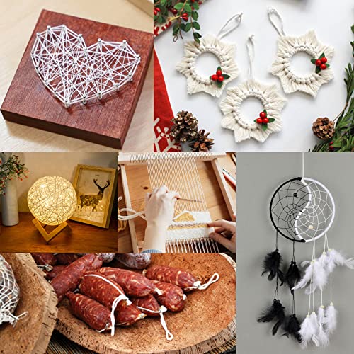 984 Ft Natural Jute Twine, 2mm Thin White Cotton Rope for Crafts, Art, Gardening, Gift Wrapping, Decoration, Packing - 3 Rolls