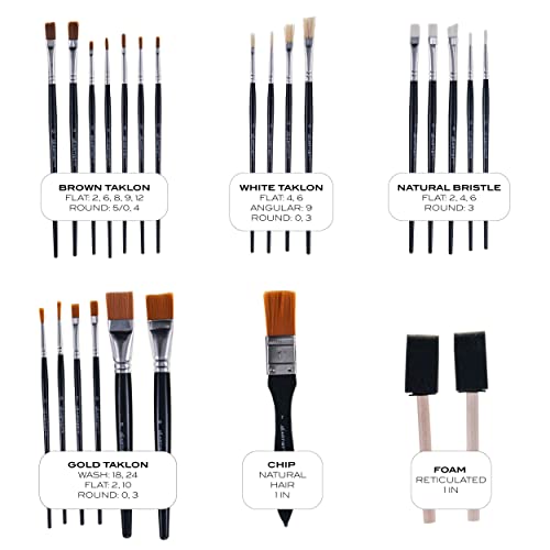 25 Piece Craft Brush Value Pack for All Artists
