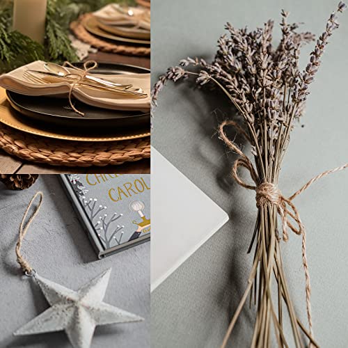 tifanso Natural Jute Twine String - 328 Feet Garden Twine, Twine for Crafts, Hemp Twine Rope, Brown Jute Twine for Gift Wrapping, Gardening, Packing and Wedding Decor