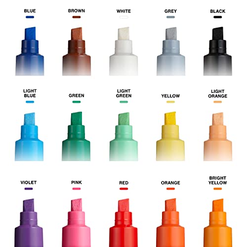 15 Posca Paint Markers, 8K Broad Posca Markers with Broad Chisel Tips, Set of Acrylic Paint Pens for Art Supplies, Fabric Paint, Fabric Markers, Paint Pen, Art Markers