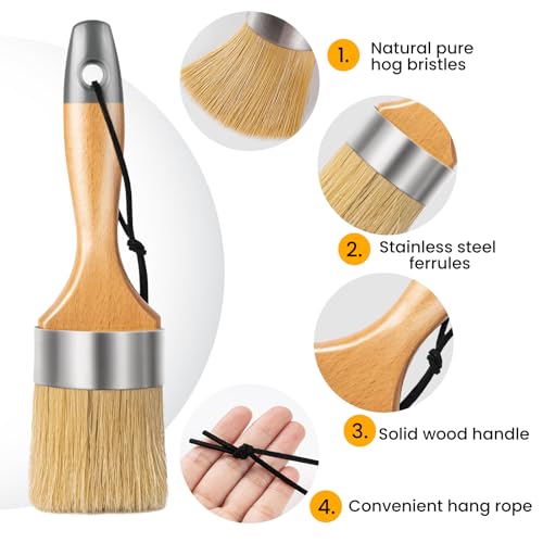 YiBaiBrush - Furniture Chalk & Wax Paint Brush Set