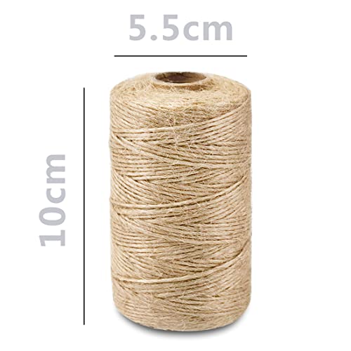 SMART&CASUAL 328Ft Jute Twine String Thin Natural Hemp Twine for Gift Wrapping Craft Plant Garden Christmas Handmade Arts Decoration Packing String Home Decor (328 Ft (100M))