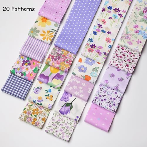 Purple Garden Jelly Roll Fabric Bundles for Quilting