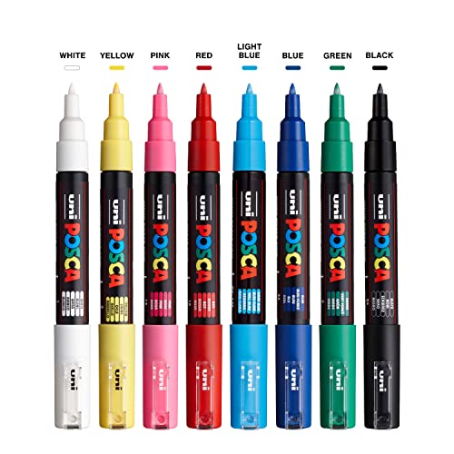 8 Posca Markers 1M, Posca Pens for Art Supplies, School Supplies, Rock Art, Fabric Paint, Fabric Markers, Paint Pen, Art Markers, Posca Paint Markers