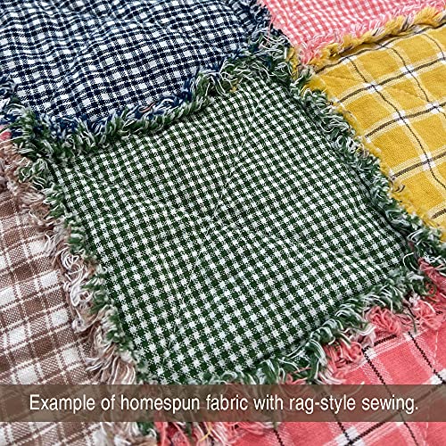 Green 2 Cotton Homespun Plaid Fabric by JCS