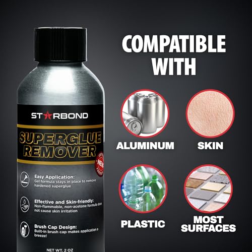 Starbond Super Glue Remover - Dissolves, Brush Applicator